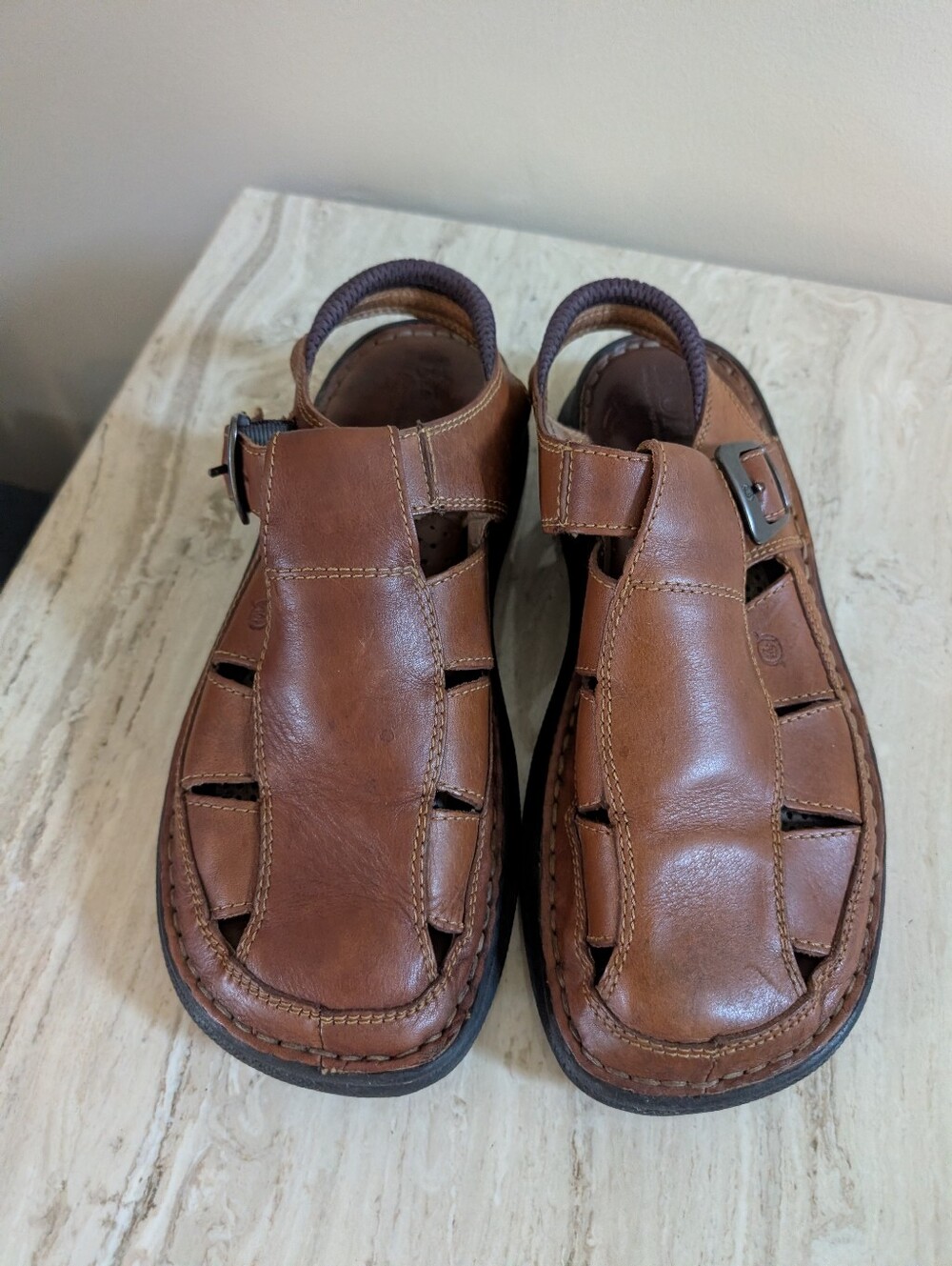 Born Resnor Sandal Shoe Fisherman Brown Leather Closed Toe Men 11